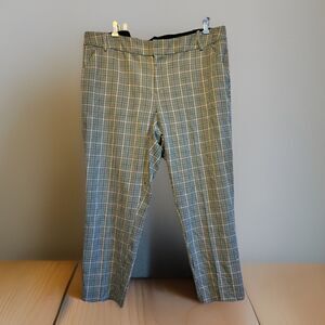 Ava & Viv Women’s Plaid Dress Pants 18W Stretch Pull On Career Ankle